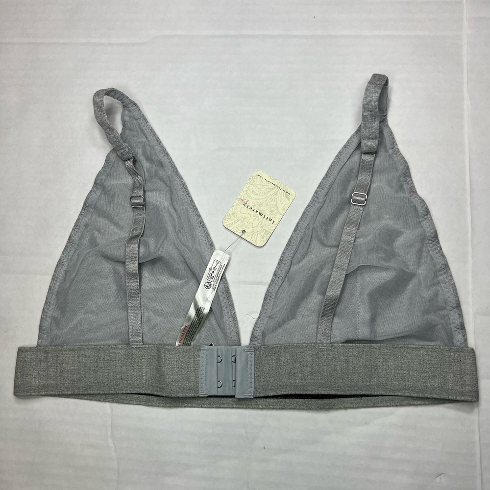 We The Free People Intimately Bralette Gray Adjustable Straps Clasp Closure L - Picture 3 of 6
